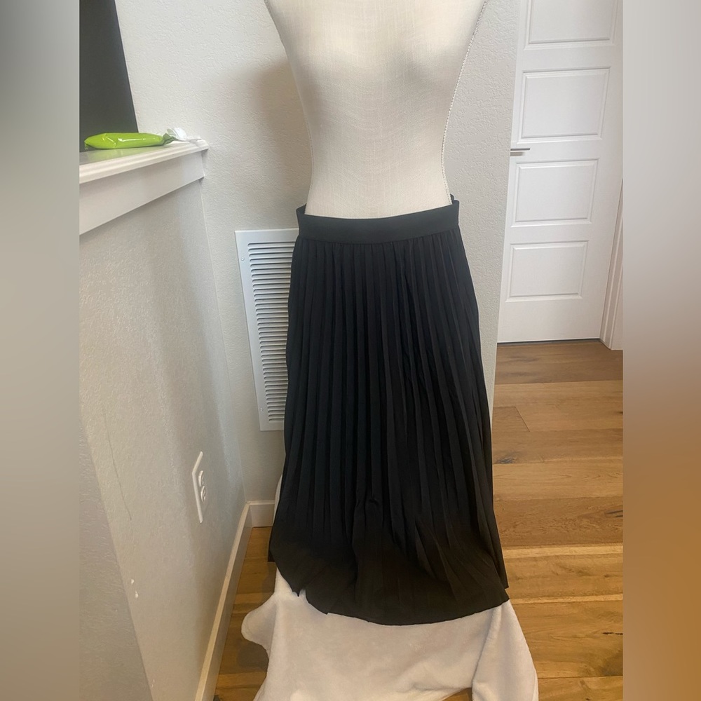 Women’s black pleated skirt.